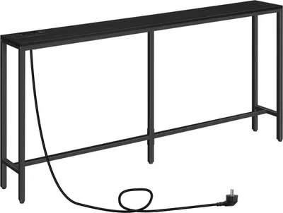 Obrázek produktu pro Konzolový stolek s nabíjecí stanicí USB porty Černý 160 cm Vstupní stolek