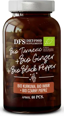 KURKUMA - IMBIR - PIPERYNA BIO 60 TABLETEK - DIET-FOOD