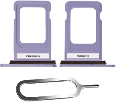Produktbild von iPHONE 11 SIM KARTEN HALTER TRAY ADAPTER FACH STECKER SLOT CARD + NADEL VIOLETT