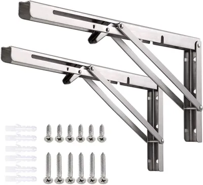 Produktbild von Klappkonsole, Wand Klappkonsole, Edelstahl Klappkonsolen, Klappregalhalterungen, Klappträger, Regalträger, für Bänke und Regale