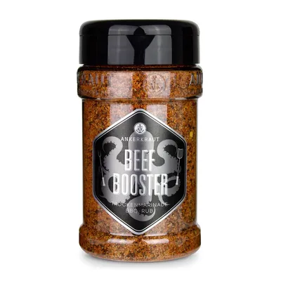 Obrázok produktu pre Ankerkraut Beef Booster, Práškové korenie, čierne korenie, Čili paprička, kmín, fenikel, cesnak, Pálivá paprika, Levanduľa, Cibuľa,..., 230 g, 1 kusov