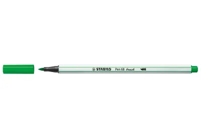 Obrázok produktu pre Prémiové plstené pero so štetcovým hrotom na premenlivú šírku čiary - STABILO Pen 68 brush - jedno pero - svetlozelené