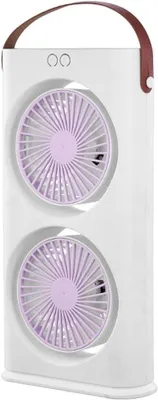 Produktbild von Extrem leistungsstarker, leiser Ventilator, tragbarer Tischventilator, 3 Geschwindigkeitsstufen, um 90° schwenkbar (in Violett)