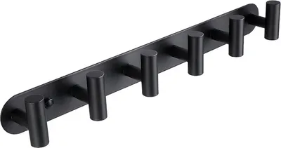 Produktbild von INF Wandgarderobe aus Edelstahl - 6 Haken Schwarz