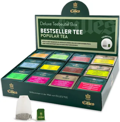 Produktbild von Mischbox mit 12 Sorten EILLES Deluxe Teebeutel unserer beliebtesten Sorten