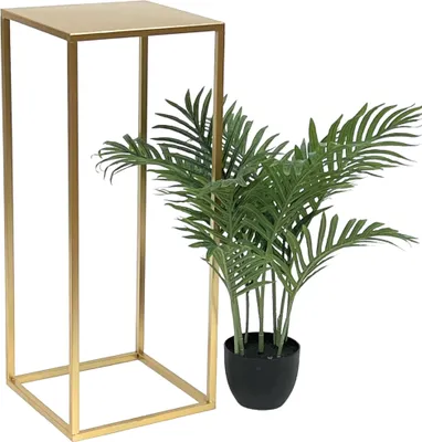 Produktbild von DanDiBo Blumenhocker Metall Gold Eckig 70 cm Blumenständer Beistelltisch 96506 L Blumensäule Modern Pflanzenständer Pflanzenhocker