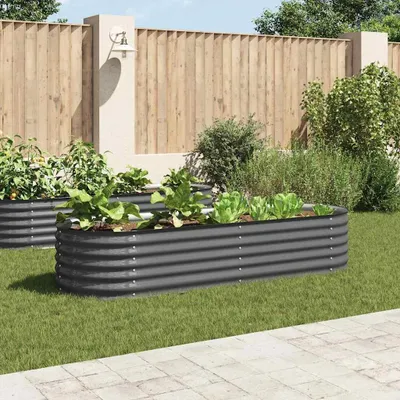 Immagine prodotto di vidaXL Letto da giardino rialzato 240x80x44 cm Acciaio zincato Grigio