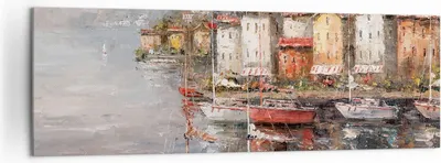 Produktbild von Bild auf Leinwand - Leinwandbild - Einteilig - Meer Hafen Segel - 160x50cm - Wand Bild - Wanddeko - Wandbilder - Leinwanddruck - Bilder - Wanddekoration - Leinwand bilder - Wandbild - AB160x50-5136