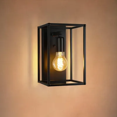 Produktbild von ZMH Wandlampe Vintage Wandleuchte Schwarz - Industrial Wandbeleuchtung Innen Flurlampe Treppen Beleuchtung Retro E27 Schlafzimmer Wand Lampe fš¹r Treppenhaus Wohnzimmer max. 40W - Ohne Glš¹hbirne