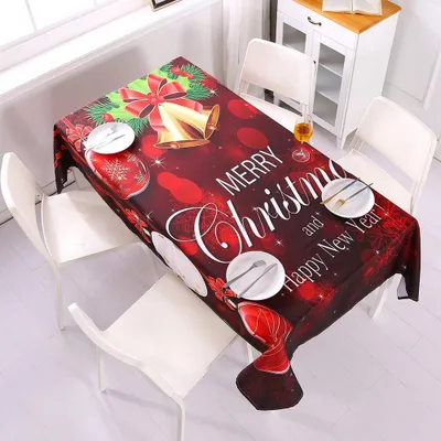 Produktbild von Weihnachtstischdecke Weihnachten Tischdecke Abdeckung Rechteckig Tischdecke Weihnachten Home Party Tischdekoration (140 x 180 cm)