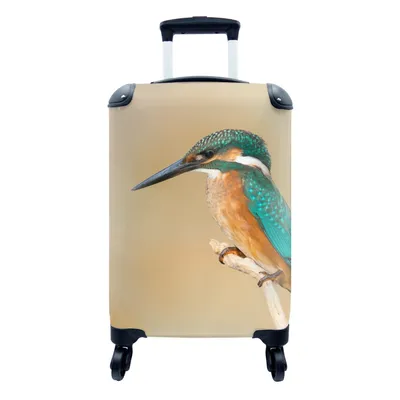 Produktbild von MuchoWow® Koffer Handgepäck Trolley Rollkoffer Kleine Reisekoffer mit 4 Rollen - Eisvogel - Tiere - Vogel - Cabin Size < 55x40x23 cm & 55x40x20 cm - Fotokoffer - Kabinenkoffer - Boardgepäck - Reise-Box - Reisekoffer - Reisegepäck - Koffer mit Bild - Trolley für Kinder