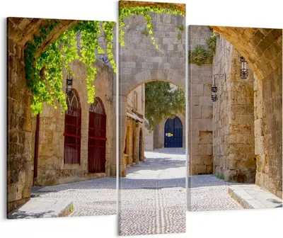 Produktbild von Bild auf Leinwand - Leinwandbild - Straße Geschichte Architektur Denkmal - 95x80cm - Wand Bild - Wanddeko - Leinwanddruck - Bilder - Kunstdruck - Leinwand bilder - Wandkunst - CB95x80-2701