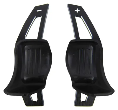 Produktbild von Premium ALU Schwarz Schaltwippen Verlängerung Paddles Lenkrad Tasten für VW