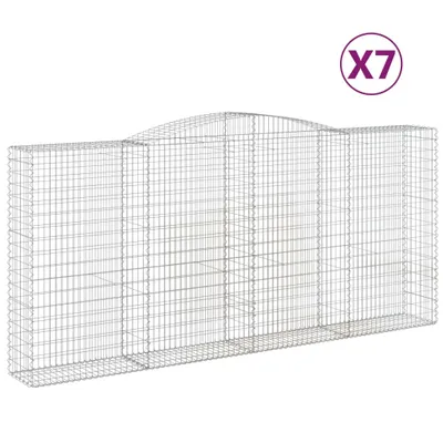Produktbild von Gabionen mit Hochbogen 7 Stk. 400x50x180/200cm Verzinktes Eisen