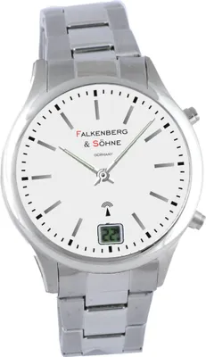 Produktbild von Falkenberg & Söhne Funkarmbanduhr  japanisches Quarzuhrwerk Funkuhr 41 mm Edelstahl 20 mm Funksignal DCF77 Herrenarmbanduhr Damenarmbanduhr Digitale & Analoge Anzeige Datumsanzeige   - 2-NO2322-1