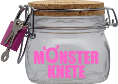 Produktbild von Spardose Geld Geschenk Ideen Monster Knete Pink Transparent Größe S 0.5 Liter