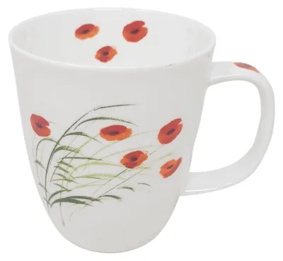 Produktbild von Becher CAPRICE Mohn für 400ml weiß rot Porzellan TeaLogic