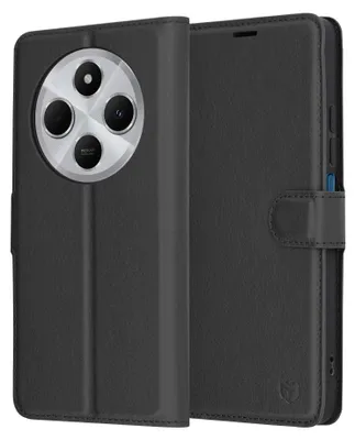 Produktbild von Techsuit Leder Folio Book Wallet Klapphülle für Xiaomi Redmi 14C - Schwarz