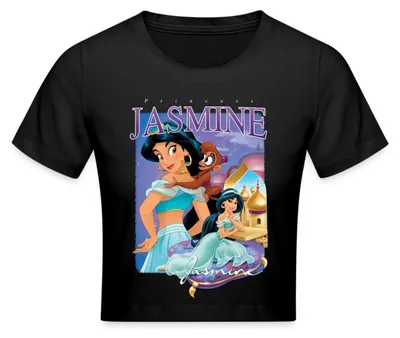 Produktbild von Prinzessin Jasmin Mit Äffchen Abu Crop Top, XS, Schwarz