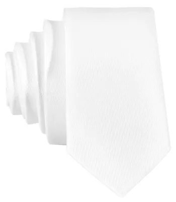 Produktbild von DonDon schmale weiße Krawatte 5 cm glänzend
