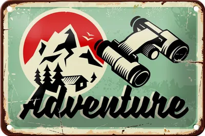 Produktbild von Blechschild Retro 18x12cm Adventure Abenteuer Outdoor