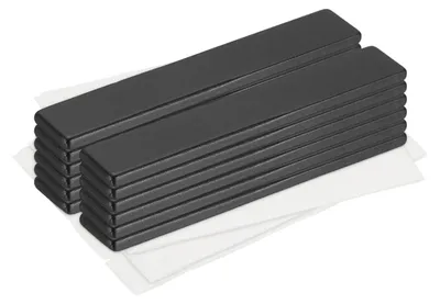 12 selbstklebende Rechteckmagnete 60x10x3 mm schwarz