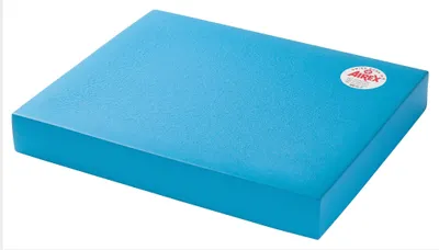 A blue Airex balance pad is shown on a white background.