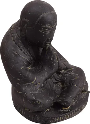 Zdjęcie produktu dla Kamienna figurka siedzącego mnicha Shaolin Udaipur z Anjali Mudrą 16 x 14 x 20 cm