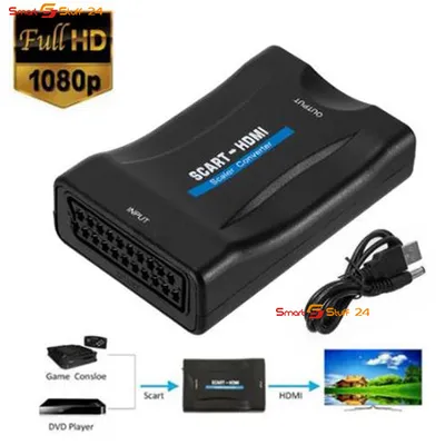 Immagine prodotto di Convertitore da Scart a HDMI, adattatore, convertitore, scaler AV, 1080p, HDTV, DVD, SKY