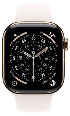 Produktbild von Apple Watch Series 11 GPS + Cellular 46 mm Titan-Sportarmband in Roségold und Pink (Light Blush) - Größe S/M
