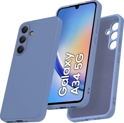 Image de Etui pour Samsung Galaxy A34 Etui en silicone liquide souple, antichoc en caoutchouc Gris