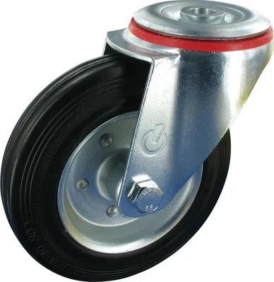 Produktbild von Lenkrolle ohne Feststeller Rad 125mm Vollgummi Rollenlager Tragfähigkeit:100KG