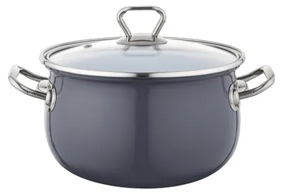 Produktbild von BLISS Emaillierter Topf 20 cm 3,8 l Z/P Dunkelgrau