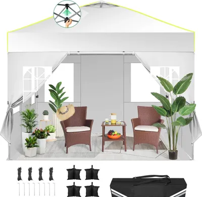 Produktbild von Pavillon, wasserdichtes Design, einfache Pop-Up-Montage, Weiß