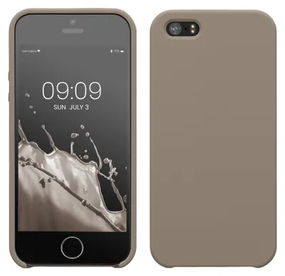 Produktbild von kwmobile Handyhülle für Apple iPhone SE (1.Gen 2016) / iPhone 5 / iPhone 5S Hülle - Case Silikon - Kabelloses Laden - Schutzhülle Cover in Taupe