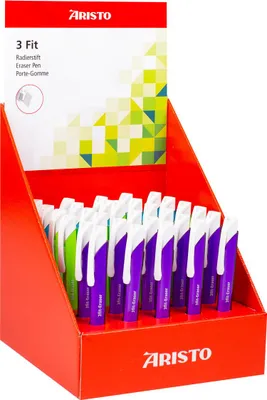 Produktbild von Aristo Radierstift 3fit-Eraser 30er Display, farbig sortiert