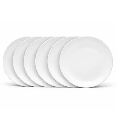 Produktbild von Dessertteller Malmö 20 cm weiß 6er-Set Steingut – Van Well – spülmaschinen- & mikrowellengeeignet