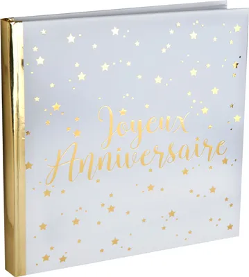Produktbild von Joyeux Anniversaire Gästebuch weiß-gold 24cm