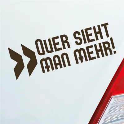 Produktbild von Auto Aufkleber Quer sieht man mehr! Tuning Drift JDM 15x5 cm Braun Sticker Heckscheibenaufkleber