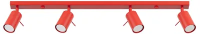Immagine prodotto di Plafoniera RING 4L rossa 4xGU10 10W in acciaio 16x6x80 cm Sollux Lighting