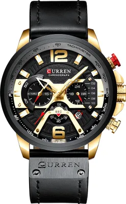 Produktbild von CURREN 8329 Quarzuhr Business Men Einfache Sport-Armbanduhr Drei Hilfszifferblaetter Kalender Zweite Minute 24-Stunden-Anzeige 3ATM Wasserdichte Mode Laessig Maennlich Uhren Relogio Masculino