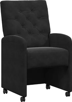 Produktbild von vidaXL Esszimmerstühle mit Rollen 2 pcs Schwarz 58 x 67 x 97 cm Samt
