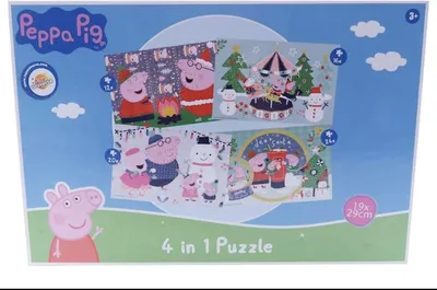 Produktbild von Van der Doelen Peppa Pig – 4-in-1-Weihnachtspuzzle – 12+16+20+24 Teile