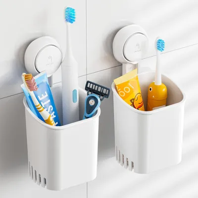 Immagine prodotto di Set di 2 portaspazzolini con ventosa per il bagno