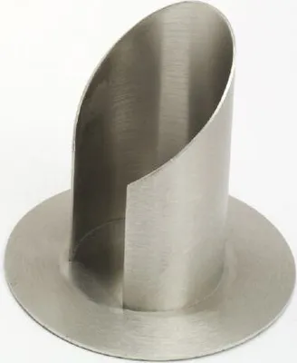 Produktbild von Röhren Kerzenleuchter mit Schlitz, Messing Silber matt gebürstet für Ø 5 cm Altarkerzen, Taufkerzen und Anlasskerzen