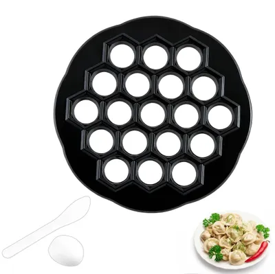 Image de Moule à raviolis et à pelmenis, facile à nettoyer et à utiliser, idéal pour les raviolis, les raviolis chinois, les gâteaux, les wontons et les potsticks.