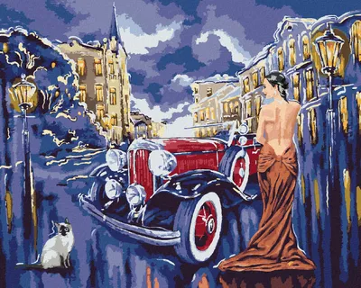 Image de Zuty - Peinture par numéros - VOITURE AVEC FILLE, 40 x 50 cm, sans cadre et sans toile tendue