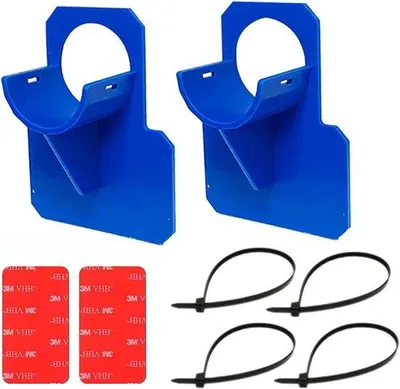 Produktbild von Zwei Schwimmbeckenhalter, Schwimmbeckenaccessoires, Schwimmbeckenrohrstützen, Schwimmbeckenrohrhalter für Rohre von 30-37 mm (blau)