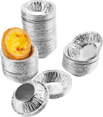 Image de 250 pièces de moules à gâteaux en aluminium en feuille jetable Mini moules à gâteaux Petits moules à tartelettes pour la cuisson Fournitures