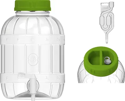 Produktbild von 3 L Kunststoff (PET) Getränkespender mit Zapfhahn + Garröhrchen Wasserspender